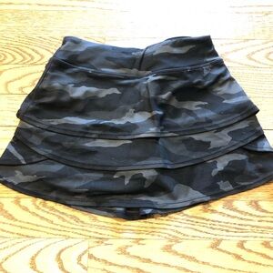 Athleta Girl Camo Lux Swing Skort Black Camo
